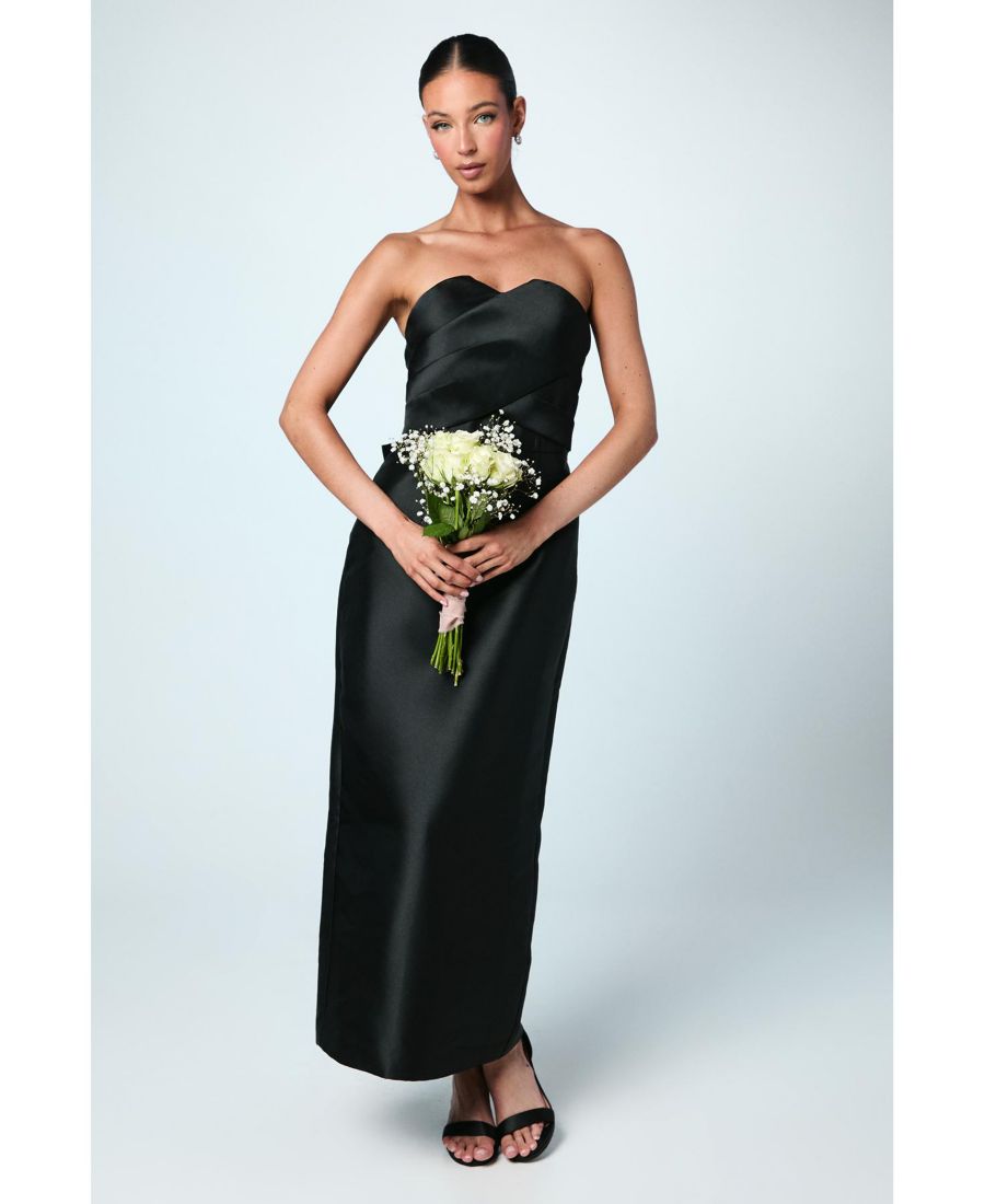 Женское платье подружки невесты из саржи с бантом на спине и бандо Coast, Black
Женское платье подружки невесты из саржи с бантом на спине и бандо Coast, Black