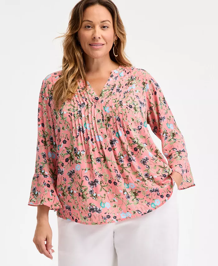 Блузка с принтом и защипами больших размеров Style & Co, розовый
Блузка с принтом и защипами больших размеров Style & Co, розовый