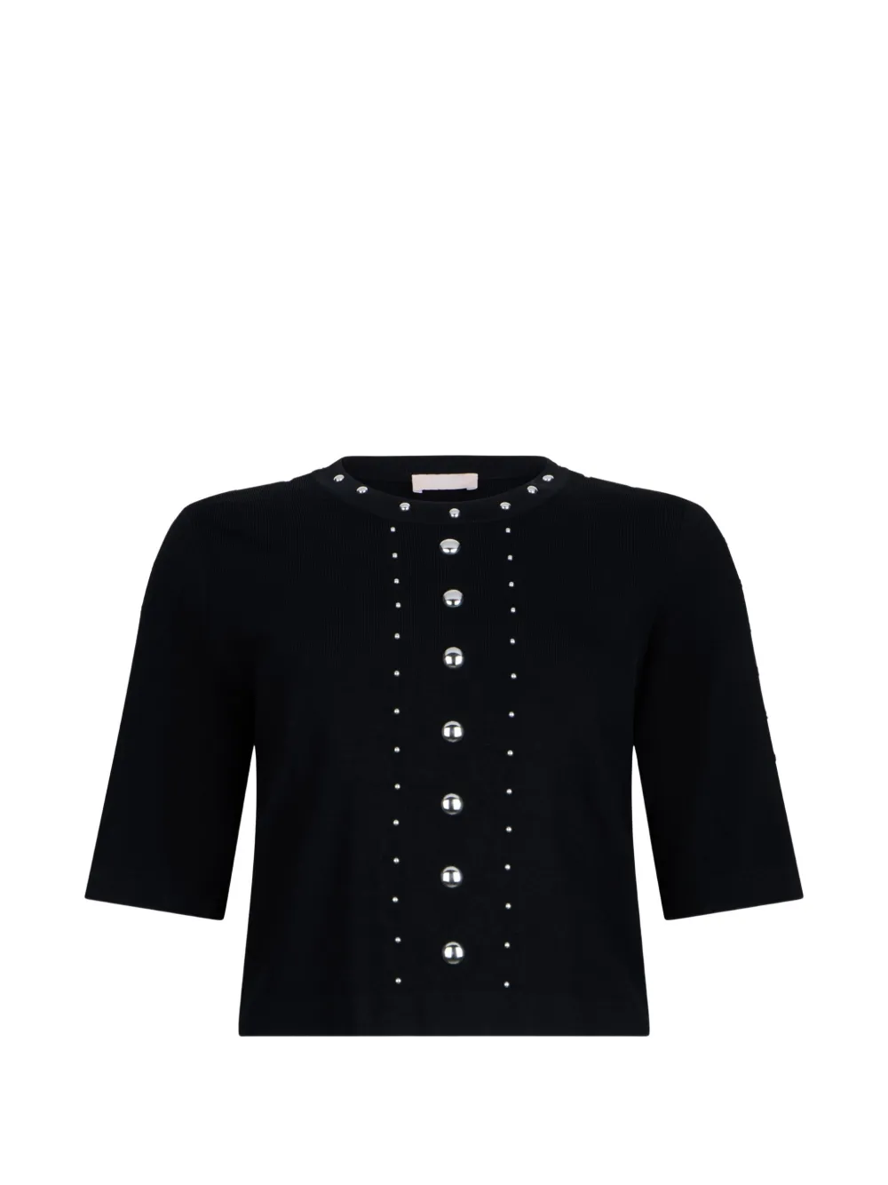 Трикотажный топ с декором в виде заклепок Liu Jo, черный
Трикотажный топ с декором в виде заклепок Liu Jo, черный