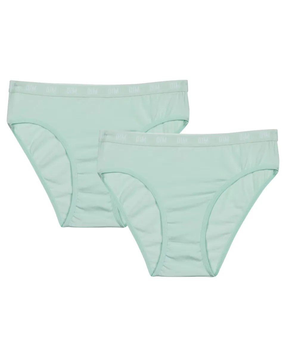 Упаковка из 2 трусиков для девочки органический хлопок гипоаллергенный Dim, цвет Verde Agua 
Упаковка из 2 трусиков для девочки органический хлопок гипоаллергенный Dim, цвет Verde Agua
