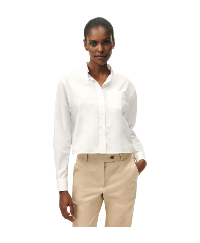 Укороченная рубашка из хлопкового поплина Brooks Brothers, белый
Укороченная рубашка из хлопкового поплина Brooks Brothers, белый