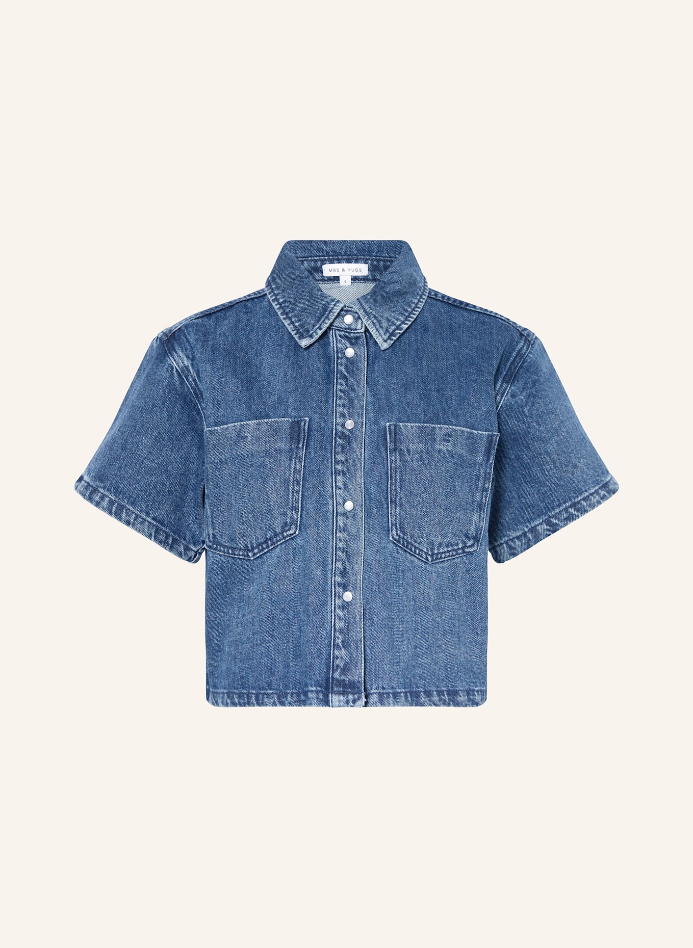 Джинсовая блузка оверсайз Mrs & Hugs, синий 
Джинсовая блузка оверсайз Mrs & Hugs, синий