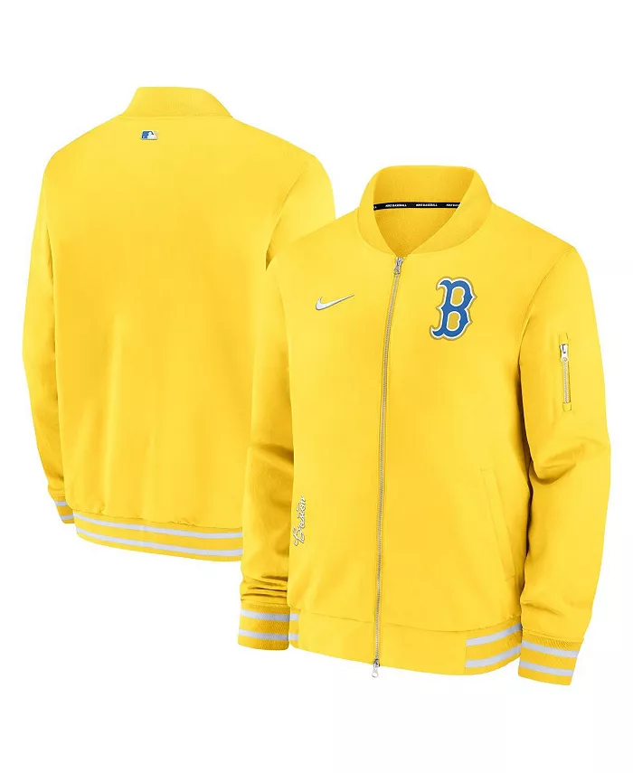 Мужская бомбер с полной застежкой-молнией Boston Red Sox City Connect Authentic Collection Game Time золотистого цвета Nike
Мужская бомбер с полной застежкой-молнией Boston Red Sox City Connect Authentic Collection Game Time золотистого цвета Nike