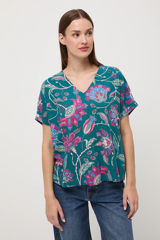 Блузка с добавлением льна Medicine, бирюзовый 
Блузка с добавлением льна Medicine, бирюзовый