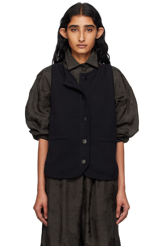 Кардиган-жилет с лодочным вырезом Cordera, черный 
Кардиган-жилет с лодочным вырезом Cordera, черный