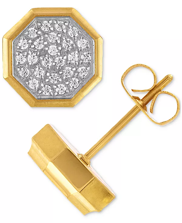 Мужские серьги-гвоздики восьмиугольной формы с бриллиантовым паве (1/4 карата) из нержавеющей стали и нержавеющей стали с ионным покрытием золотом Macy'S, gold-tone
Мужские серьги-гвоздики восьмиугольной формы с бриллиантовым паве (1/4 карата) из нержавеющей стали и нержавеющей стали с ионным покрытием золотом Macy'S, gold-tone