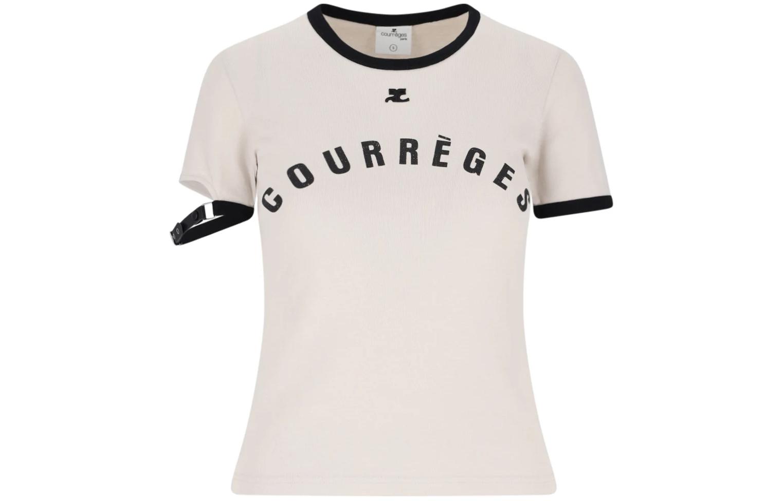 Куррэж Футболка с контрастным принтом и пряжкой COURREGES, Топ
Куррэж Футболка с контрастным принтом и пряжкой COURREGES, Топ