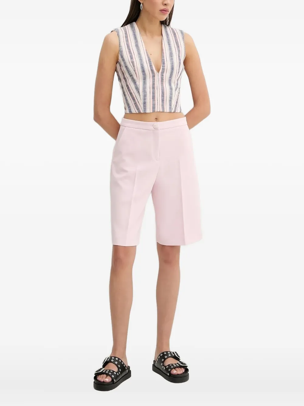 Полосатый топ с V-образным вырезом IRO, нейтральный
Полосатый топ с V-образным вырезом IRO, нейтральный