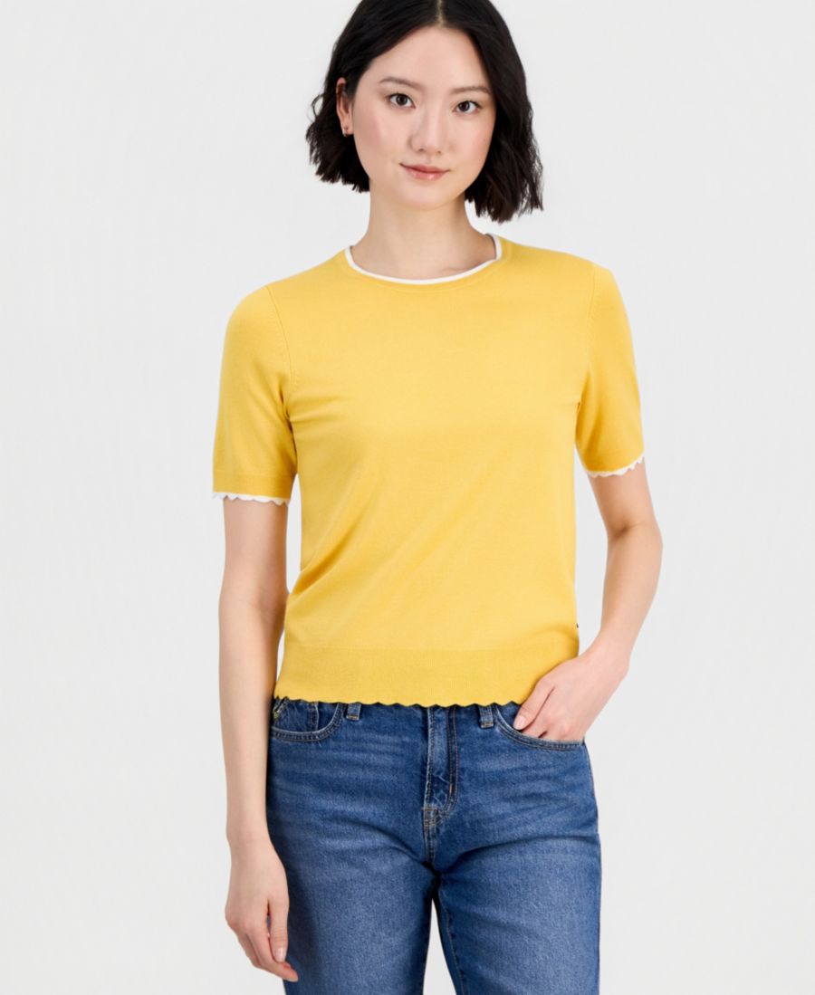 Женский свитер с короткими рукавами и круглым вырезом, отделанный фестончатым краем Nautica Jeans, Dp Maize Mlti
Женский свитер с короткими рукавами и круглым вырезом, отделанный фестончатым краем Nautica Jeans, Dp Maize Mlti