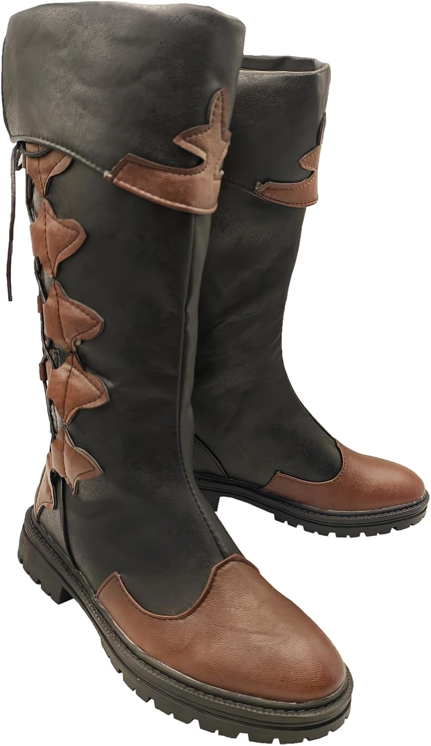 Унисекс ботинки для косплея в стиле Ренессанс и Средневековье, для Хэллоуина, из искусственной кожи, средней высоты, на шнуровке, кожаные, пиратские, готические, викингские Junqiako, черный
Унисекс ботинки для косплея в стиле Ренессанс и Средневековье, для Хэллоуина, из искусственной кожи, средней высоты, на шнуровке, кожаные, пиратские, готические, викингские Junqiako, черный