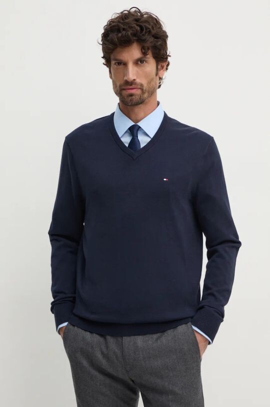 Хлопковый свитер Tommy Hilfiger, темно-синий 
Хлопковый свитер Tommy Hilfiger, темно-синий