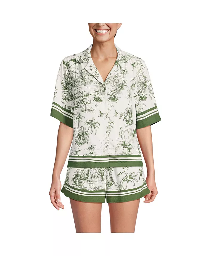 Женская рубашка для кемпинга с коротким рукавом из вискозы Lands' End, белый
Женская рубашка для кемпинга с коротким рукавом из вискозы Lands' End, белый