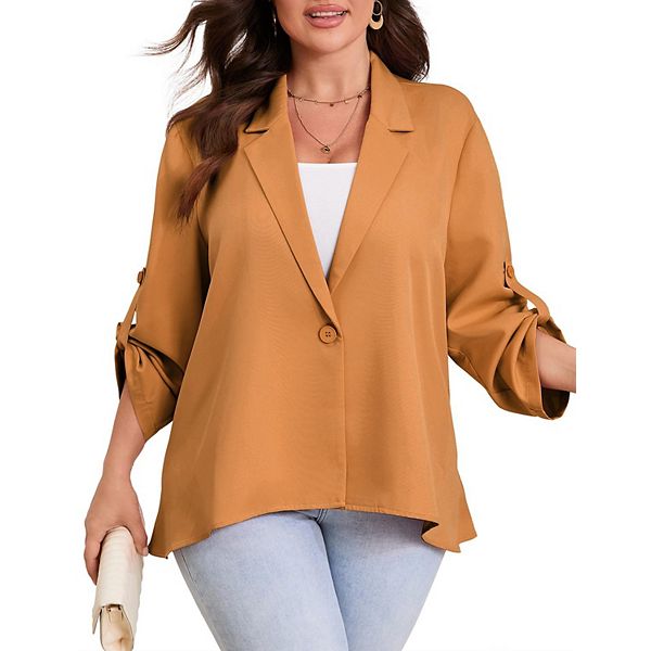 Женский блейзер plus size с длинным рукавом и открытым передом Xuba, Dark Khaki
Женский блейзер plus size с длинным рукавом и открытым передом Xuba, Dark Khaki