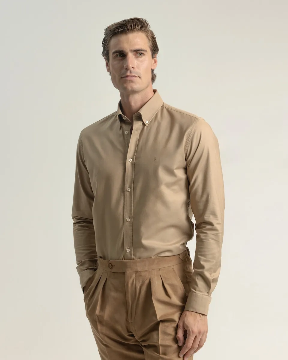 Мужская рубашка Oxford из хлопка, приталенного кроя PuroEgo, песочный
Мужская рубашка Oxford из хлопка, приталенного кроя PuroEgo, песочный