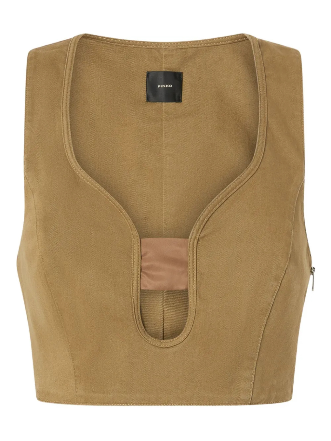 PINKO укороченный топ с вырезами, коричневый
PINKO укороченный топ с вырезами, коричневый