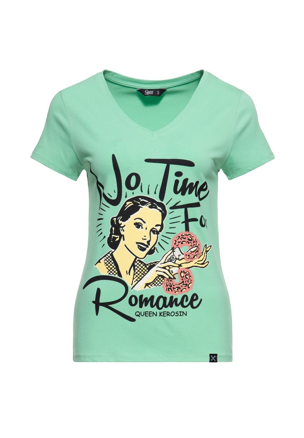 Рубашка с принтом спереди в стиле 50-х No Time For Romance Queen Kerosin, мята
Рубашка с принтом спереди в стиле 50-х No Time For Romance Queen Kerosin, мята