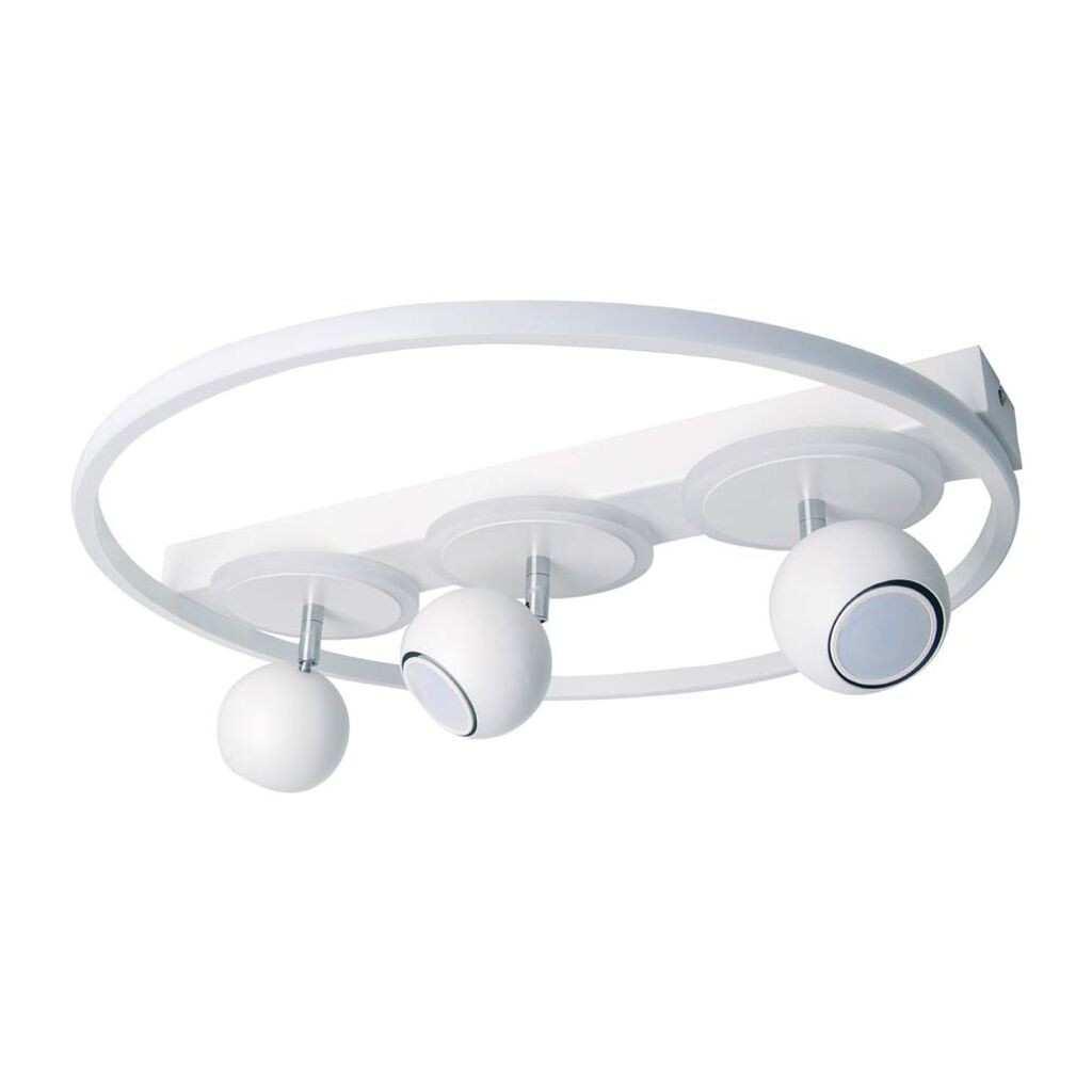 Потолочный светодиодный светильник, металл, белый, 4 пламени, D 50 см Näve