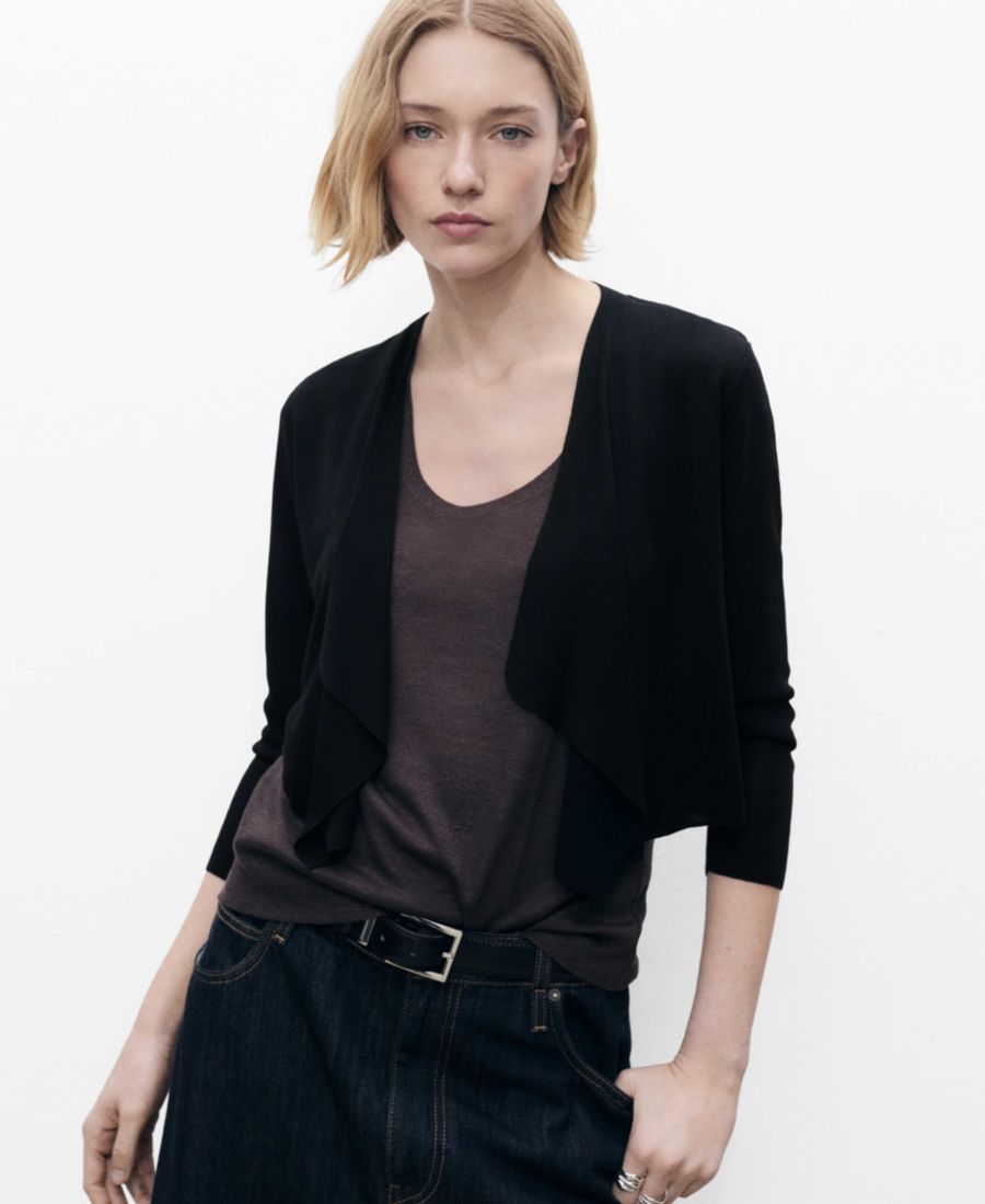 Женский вязаный укороченный кардиган MANGO, Black
Женский вязаный укороченный кардиган MANGO, Black