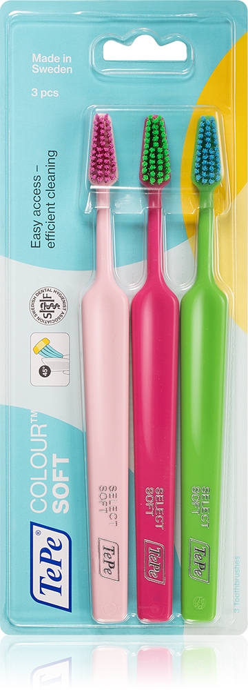 Цветные мягкие зубные щетки Tepe, 3 шт
Цветные мягкие зубные щетки Tepe, 3 шт