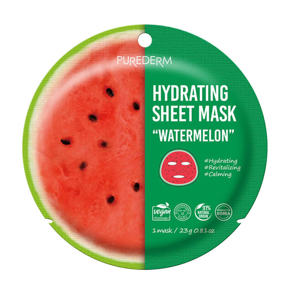 Биоразлагаемая тканевая маска для лица Purederm Watermelon, 23 гр
Биоразлагаемая тканевая маска для лица Purederm Watermelon, 23 гр