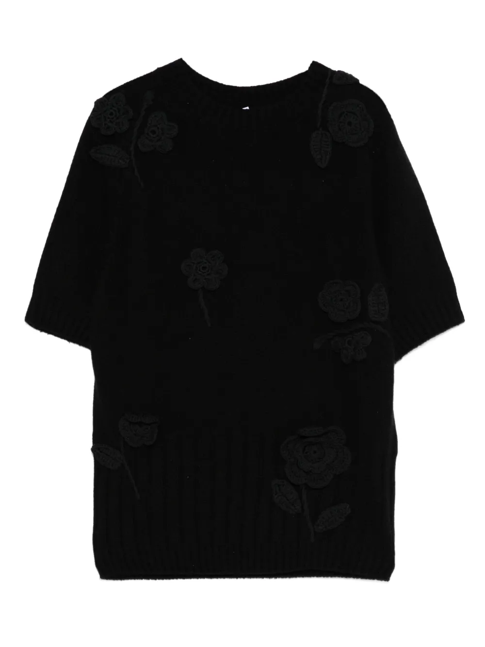 Свитер с цветочной аппликацией Liviana Conti, черный
Свитер с цветочной аппликацией Liviana Conti, черный