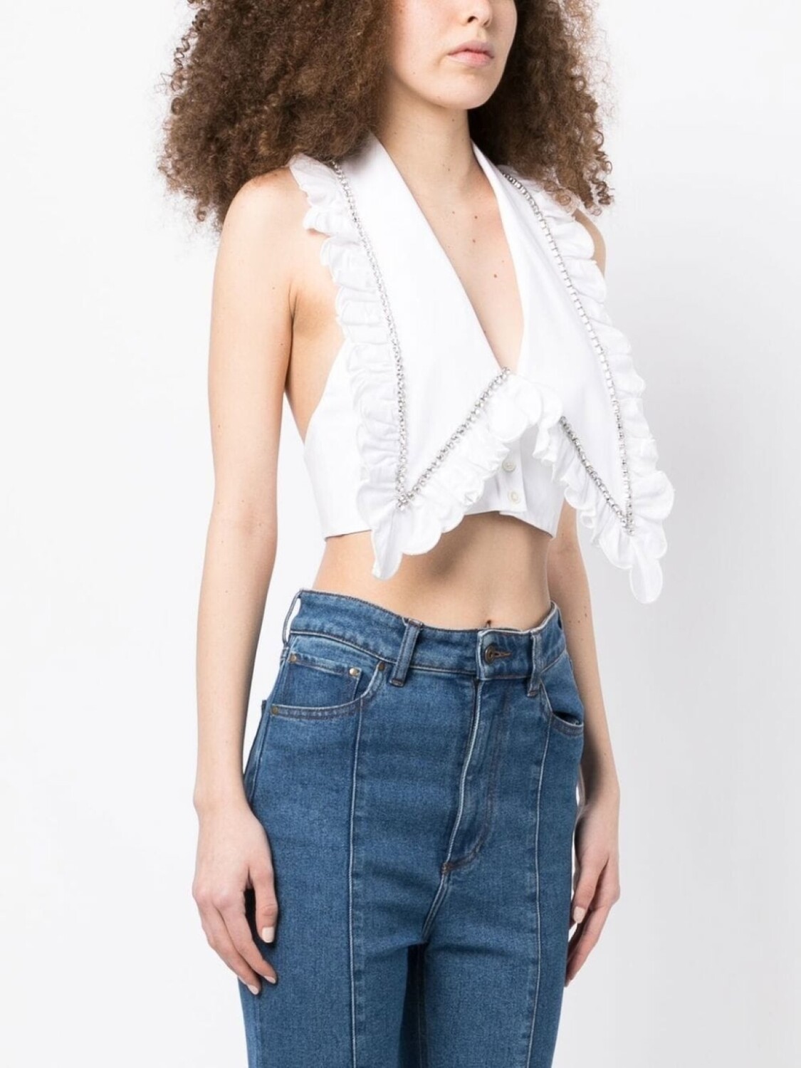 AREA укороченный топ с кристаллами, белый
AREA укороченный топ с кристаллами, белый