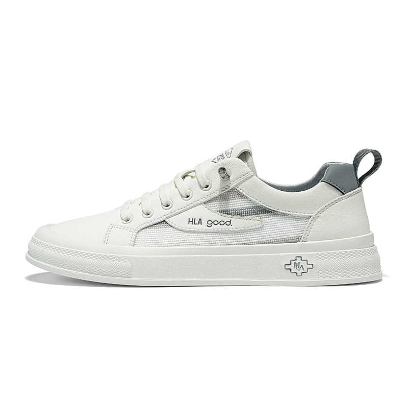 Мужские дышащие низкие кроссовки для скейтбординга HLA, White 
Мужские дышащие низкие кроссовки для скейтбординга HLA, White