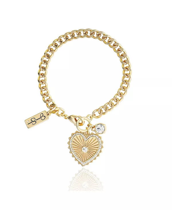 Женский браслет с подвесками в форме сердца - браслет с подвесками золотистого оттенка с украшениями из стразов Jessica Simpson, gold
Женский браслет с подвесками в форме сердца - браслет с подвесками золотистого оттенка с украшениями из стразов Jessica Simpson, gold