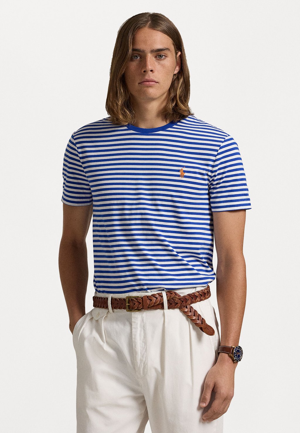 Футболка с принтом CUSTOM SLIM FIT STRIPED JERSEY T-SHIRT Polo Ralph Lauren, цвет Blue Saturn/White
Футболка с принтом CUSTOM SLIM FIT STRIPED JERSEY T-SHIRT Polo Ralph Lauren, цвет Blue Saturn/White