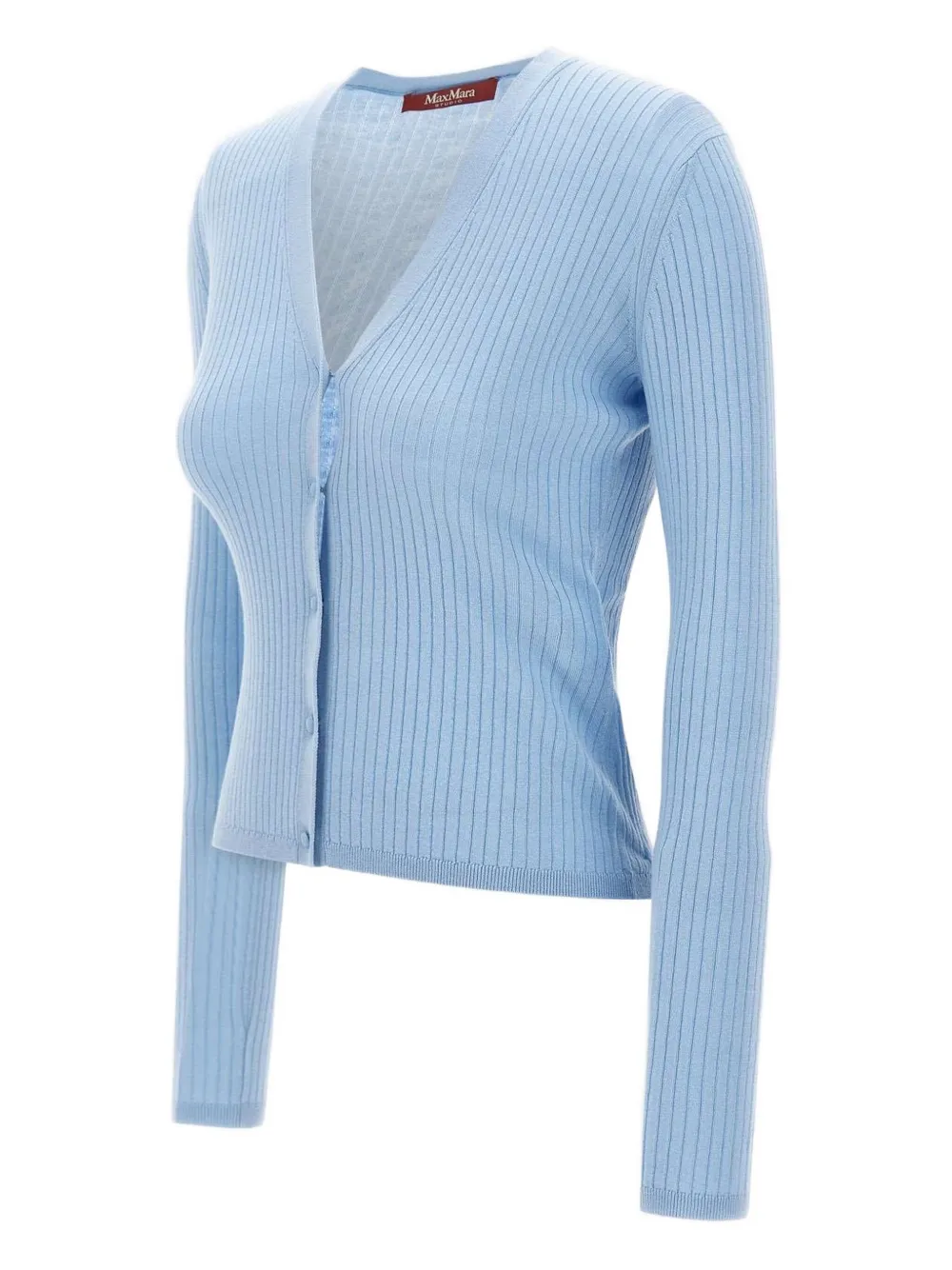Кардиган с V-образным вырезом в рубчик MAX MARA, синий
Кардиган с V-образным вырезом в рубчик MAX MARA, синий