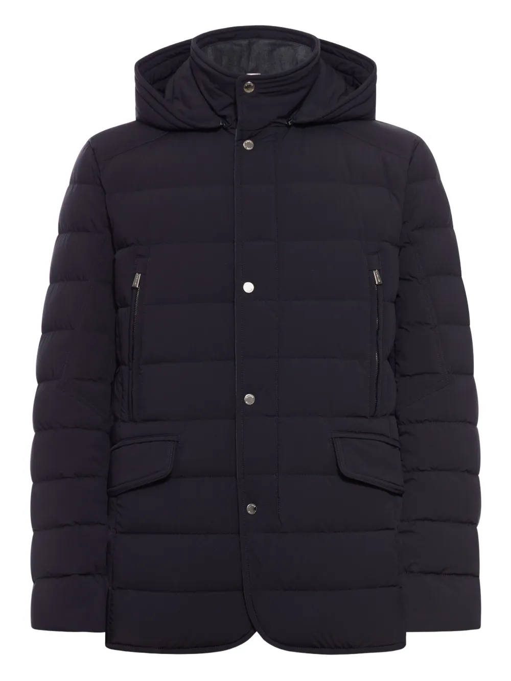 Стеганый пуховик с капюшоном Moorer, синий 
Стеганый пуховик с капюшоном Moorer, синий