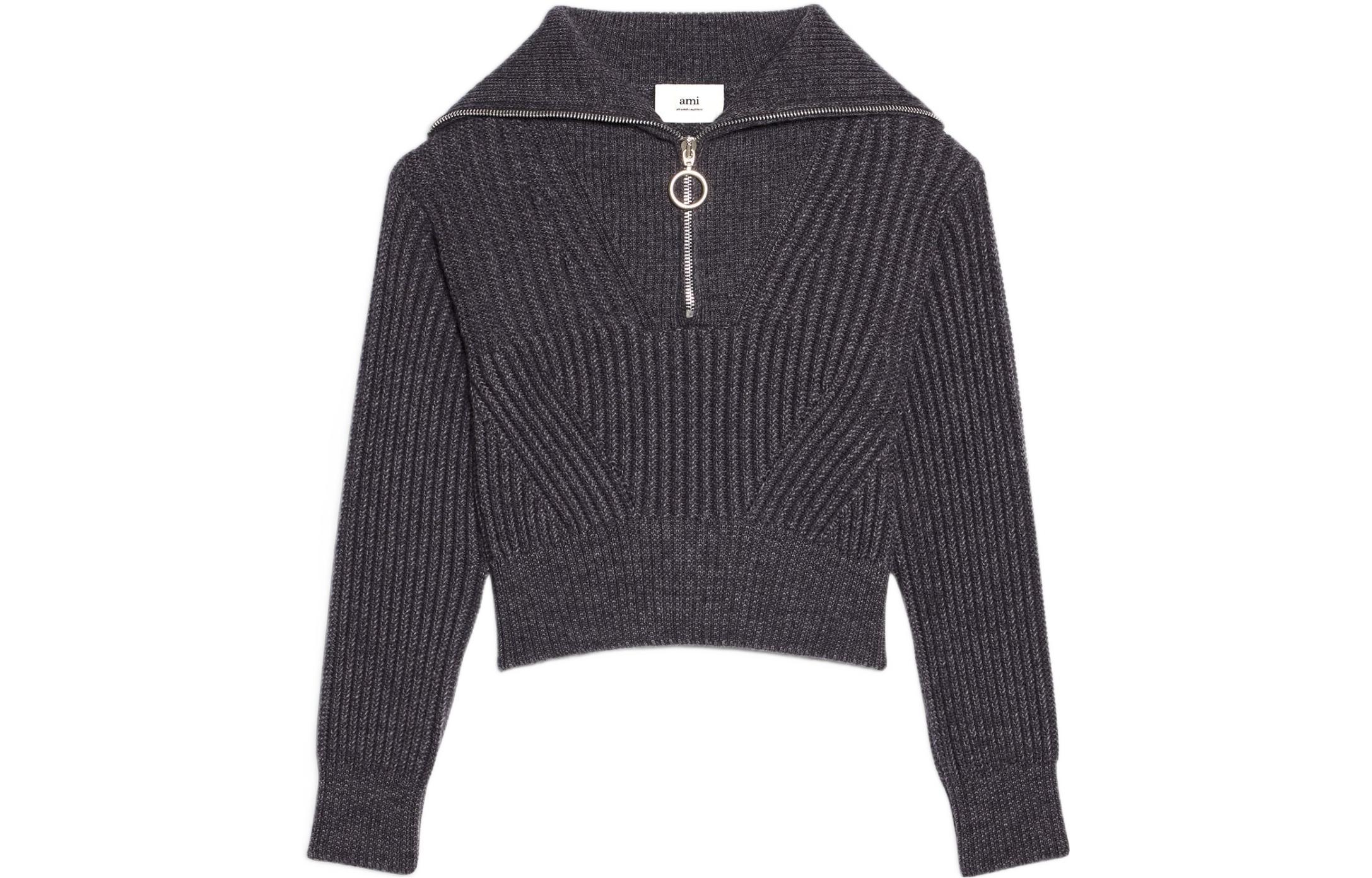 AMIPARIS Ami Ribbed Truck Neck Sweater 'Grey'
AMIPARIS Ami Ribbed Truck Neck Sweater 'Grey'