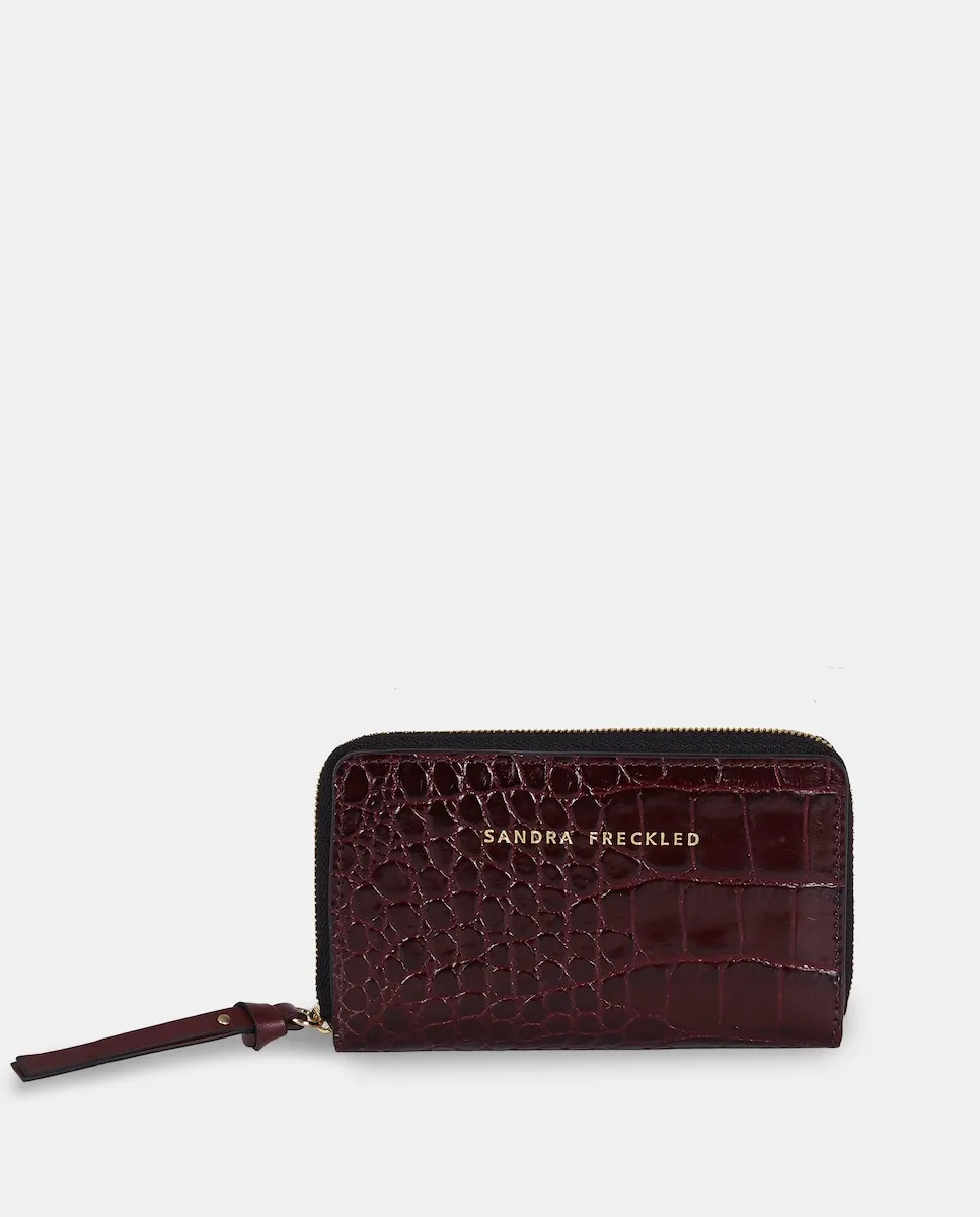 Женский кошелек с молнией из тисненой кожи Sandra Freckled, бордовый
Женский кошелек с молнией из тисненой кожи Sandra Freckled, бордовый