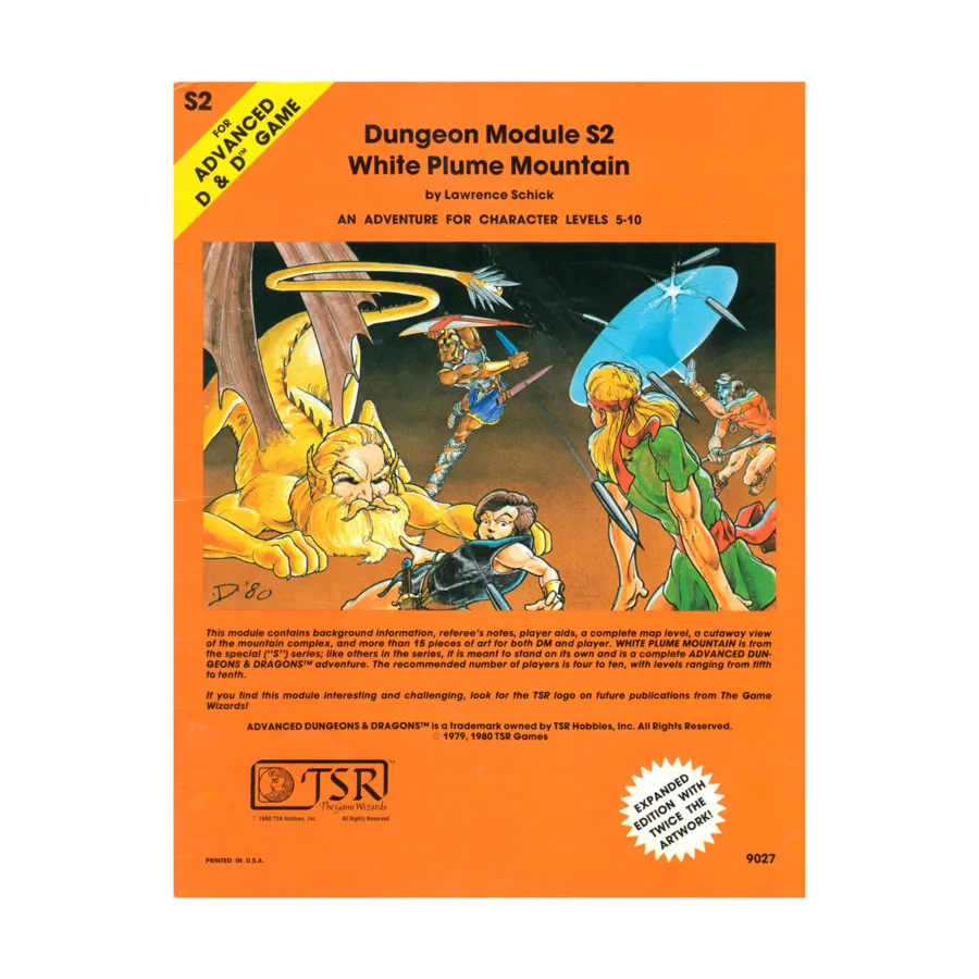 Модуль White Plume Mountain (4th Printing, Orange), Advanced Dungeons & Dragons (1st Edition) - Modules & Adventures - S Series
Модуль White Plume Mountain (4th Printing, Orange), Advanced Dungeons & Dragons (1st Edition) - Modules & Adventures - S Series
