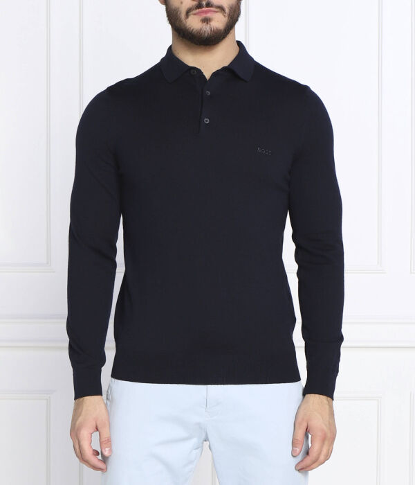 Поло мужское Boss шерстяное с длинным рукавом, синий
Поло мужское Boss шерстяное с длинным рукавом, синий