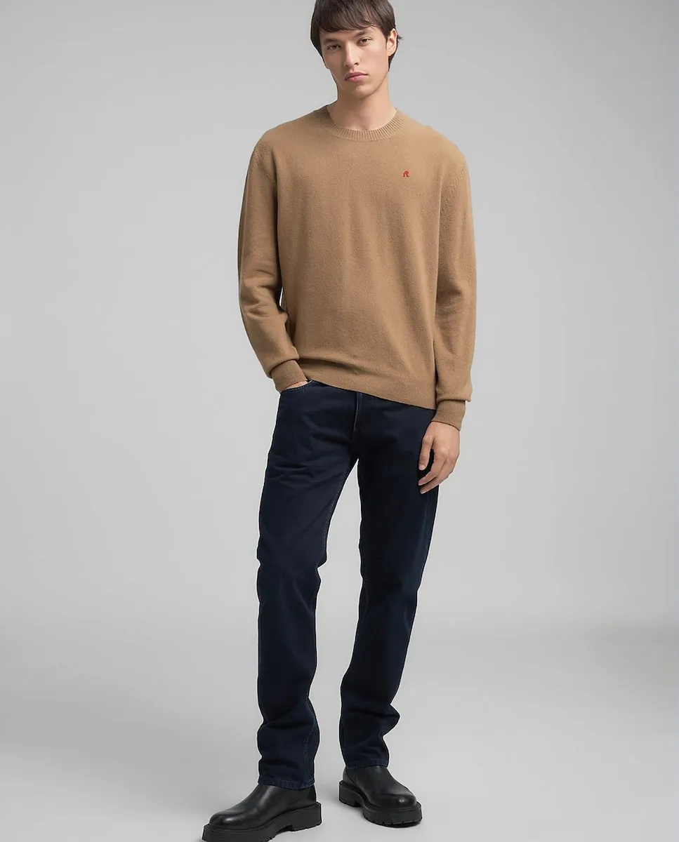 Мужской свитер с длинными рукавами и круглым вырезом Replay, бежевый
Мужской свитер с длинными рукавами и круглым вырезом Replay, бежевый