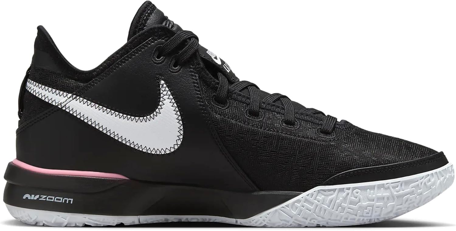 Nike Mens Lebron 20, Black White Med Soft Pink
Nike Mens Lebron 20, Black White Med Soft Pink