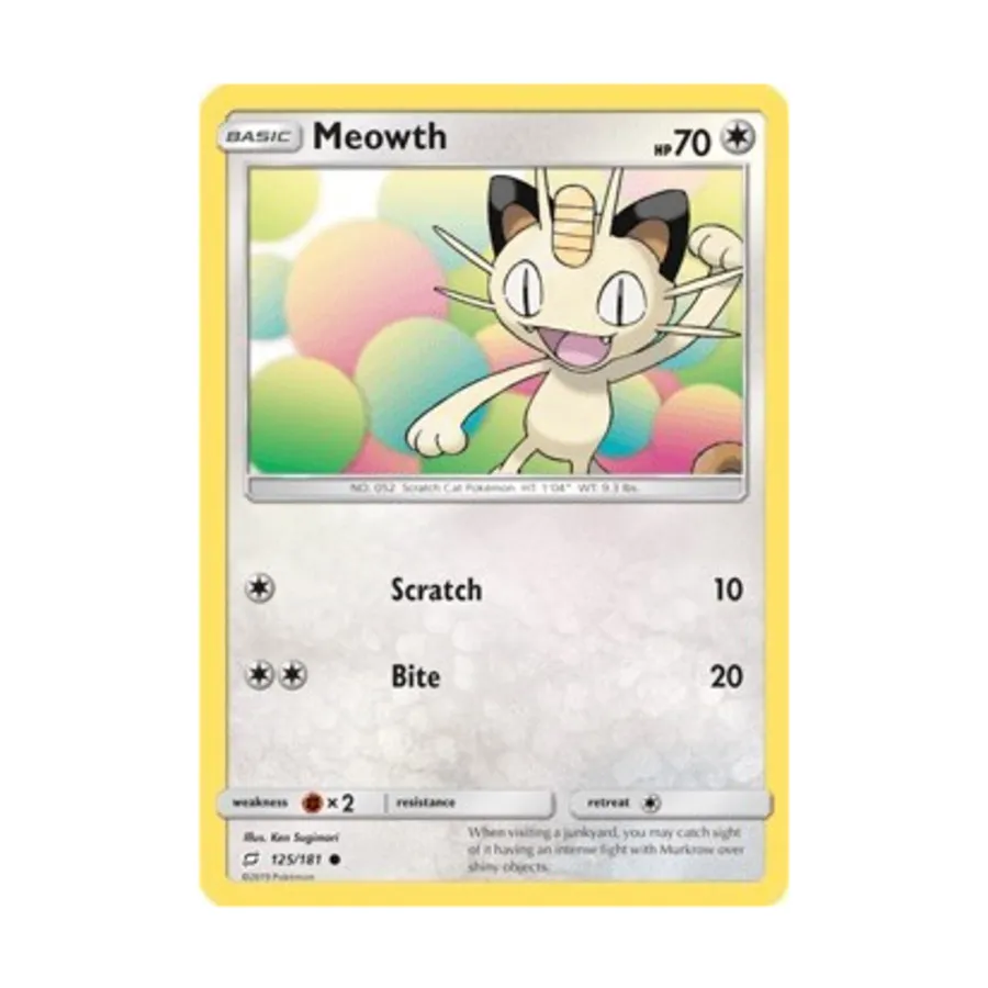 CCG Мяут (К) #125, Pokemon - SM - Team Up - Singles
CCG Мяут (К) #125, Pokemon - SM - Team Up - Singles