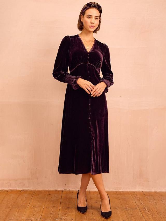 Платье Sally Anne с длинными рукавами из бархата Aspiga, Aubergine
Платье Sally Anne с длинными рукавами из бархата Aspiga, Aubergine