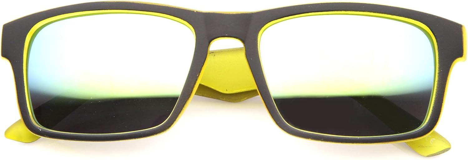 Солнцезащитные очки zeroUV Action Sport с двухцветной оправой в форме рога, матовыми зеркальными линзами и прямоугольной формой, диаметр линз 55 мм, Black-yellow / Yellow Mirror
Солнцезащитные очки zeroUV Action Sport с двухцветной оправой в форме рога, матовыми зеркальными линзами и прямоугольной формой, диаметр линз 55 мм, Black-yellow / Yellow Mirror