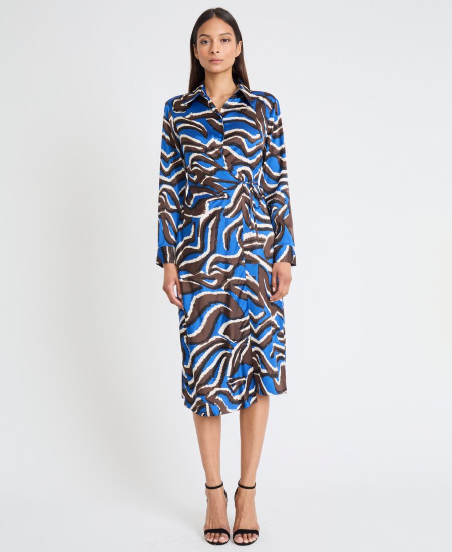 Женское шифоновое платье-рубашка с воротником Donna Morgan, Soldier Blue/Bark Brown
Женское шифоновое платье-рубашка с воротником Donna Morgan, Soldier Blue/Bark Brown