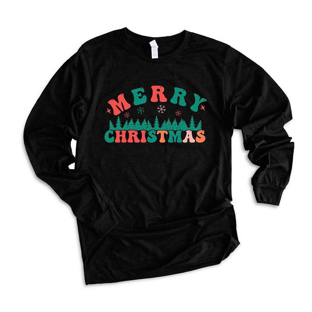 Футболка с длинными рукавами и рисунком Merry Christmas Trees Simply Sage Market, черный
Футболка с длинными рукавами и рисунком Merry Christmas Trees Simply Sage Market, черный