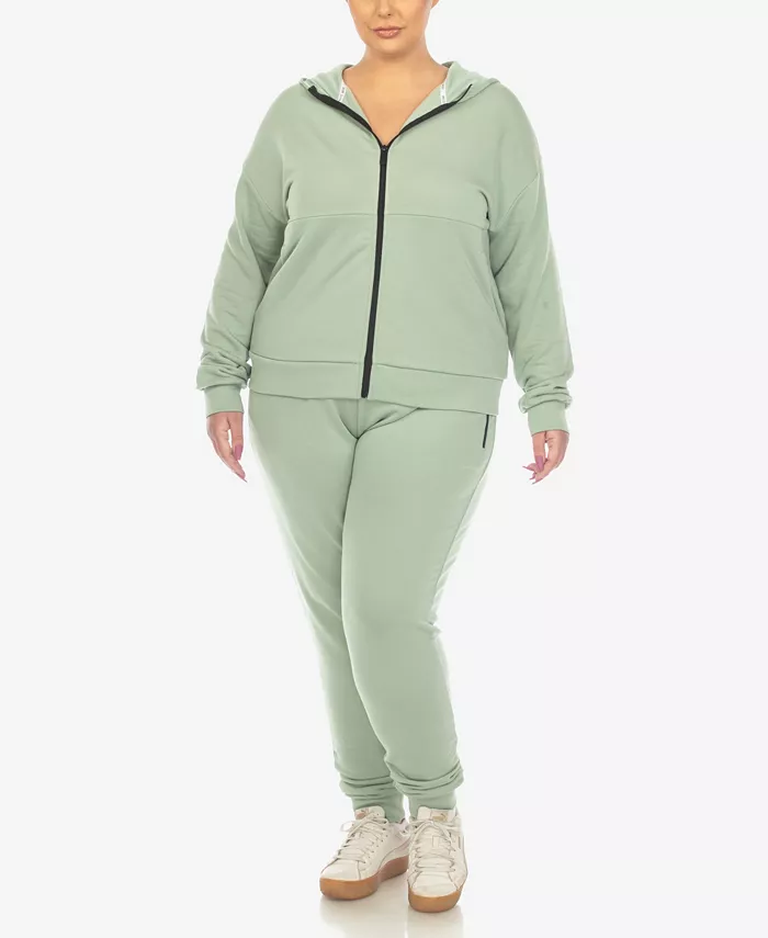 Спортивный костюм больших размеров из 2 предметов на флисовой подкладке White Mark, зеленый
Спортивный костюм больших размеров из 2 предметов на флисовой подкладке White Mark, зеленый