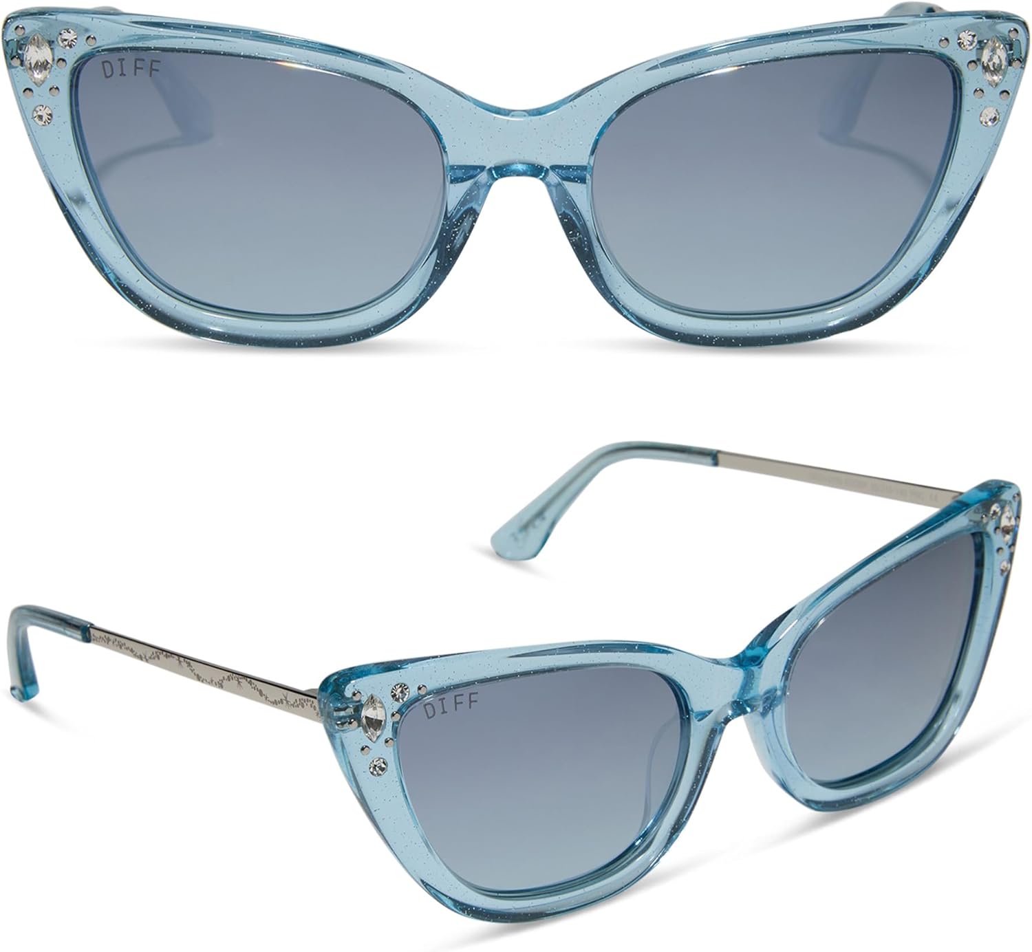 Женские дизайнерские солнцезащитные очки DIFF Disney Princess Золушка в форме «кошачьих глаз» с защитой от ультрафиолета UV400, поляризацией, голубыми кристальными блестками и голубым градиентом, Blue Crystal Glitter
Женские дизайнерские солнцезащитные очки DIFF Disney Princess Золушка в форме «кошачьих глаз» с защитой от ультрафиолета UV400, поляризацией, голубыми кристальными блестками и голубым градиентом, Blue Crystal Glitter