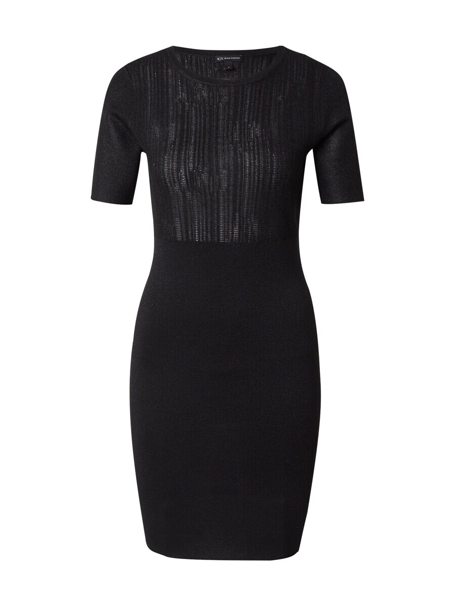 Вязаное платье ARMANI EXCHANGE Knitted dress, черный 
Вязаное платье ARMANI EXCHANGE Knitted dress, черный