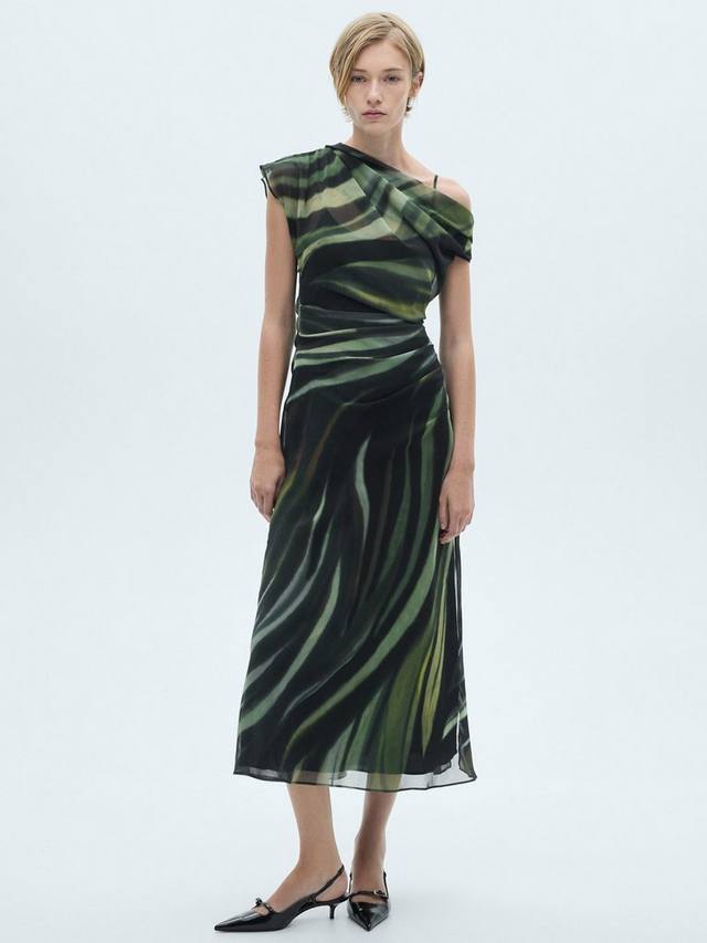 Абстрактное миди-платье donny с открытыми плечами Mango, разноцветный
Абстрактное миди-платье donny с открытыми плечами Mango, разноцветный