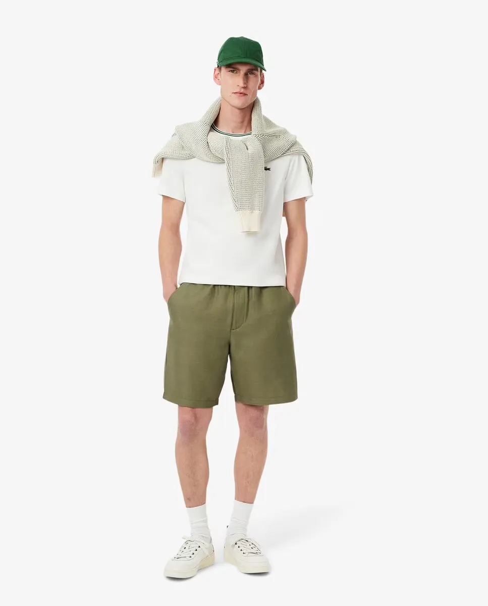 Мужские шорты прямого кроя из смеси шерсти зеленого цвета Lacoste, военный зеленый
Мужские шорты прямого кроя из смеси шерсти зеленого цвета Lacoste, военный зеленый