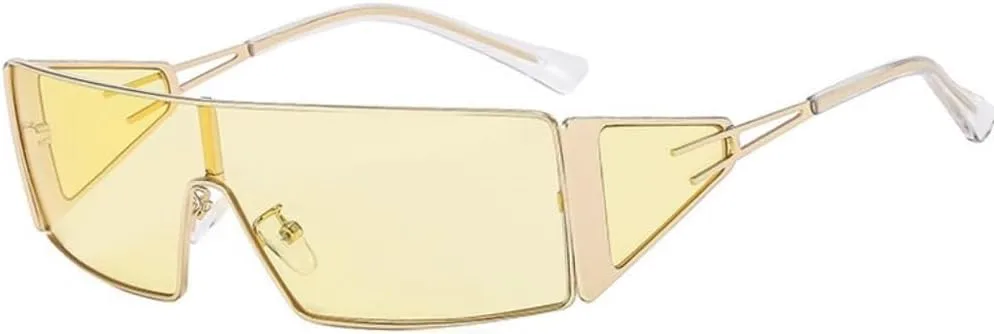 Солнцезащитные очки Y2K с обтекаемой формой для женщин и мужчин – модный прямоугольный дизайн в виде щита, золотистая оправа, козырек, модель BS2600 BAODAREN, Yellow
Солнцезащитные очки Y2K с обтекаемой формой для женщин и мужчин – модный прямоугольный дизайн в виде щита, золотистая оправа, козырек, модель BS2600 BAODAREN, Yellow