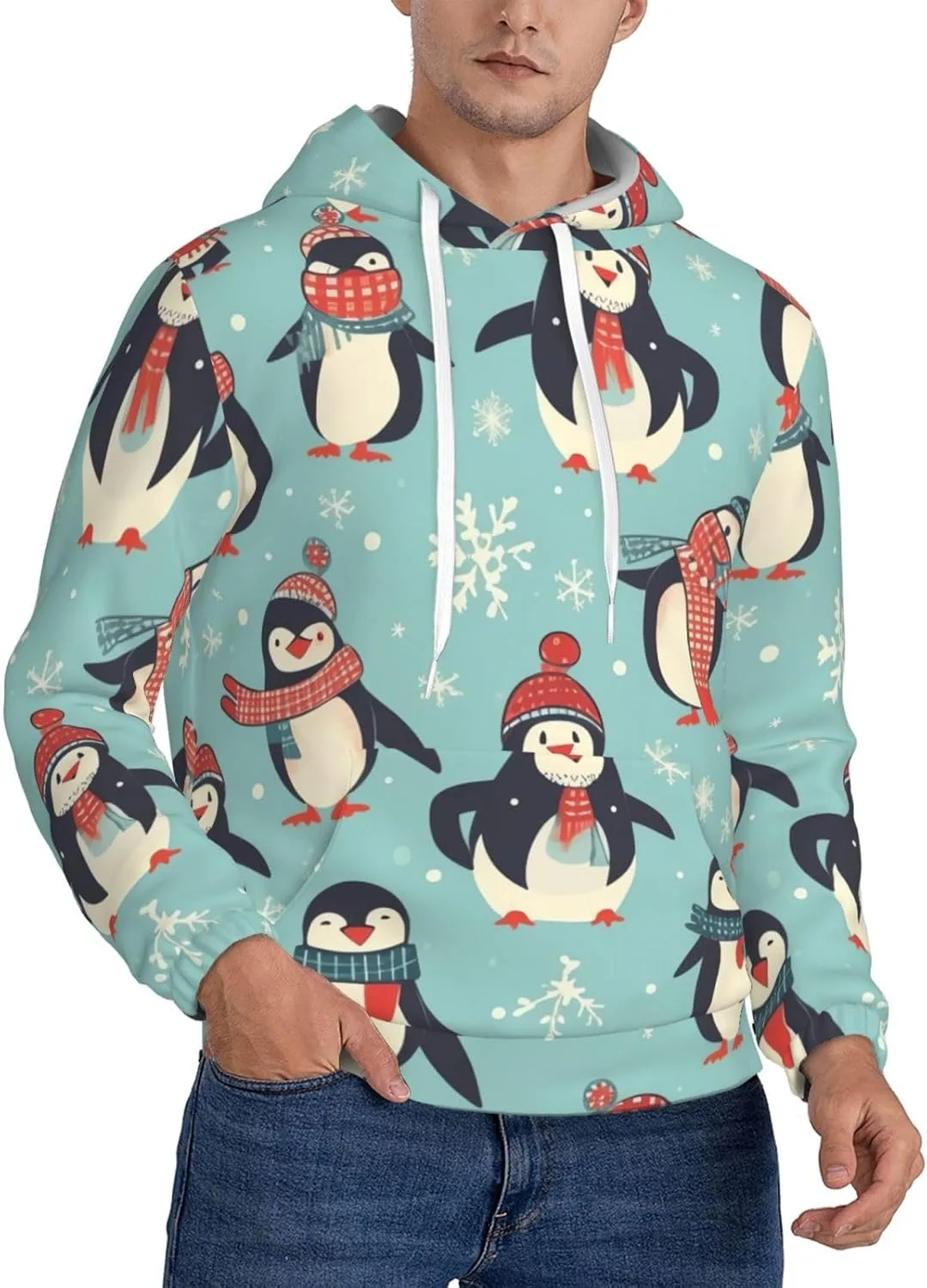 Мужская флисовая толстовка с капюшоном, зимняя с пингвинами KKLWEGU
Мужская флисовая толстовка с капюшоном, зимняя с пингвинами KKLWEGU