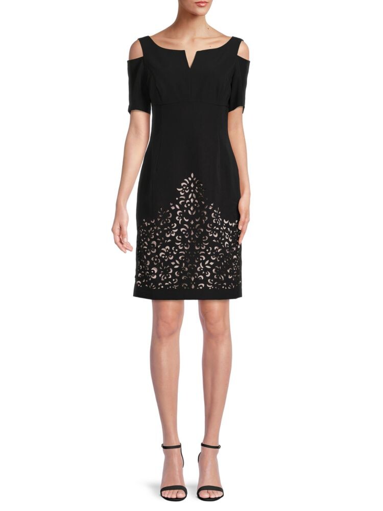 Платье с открытыми плечами, вырезанное лазером Focus By Shani, черный
Платье с открытыми плечами, вырезанное лазером Focus By Shani, черный